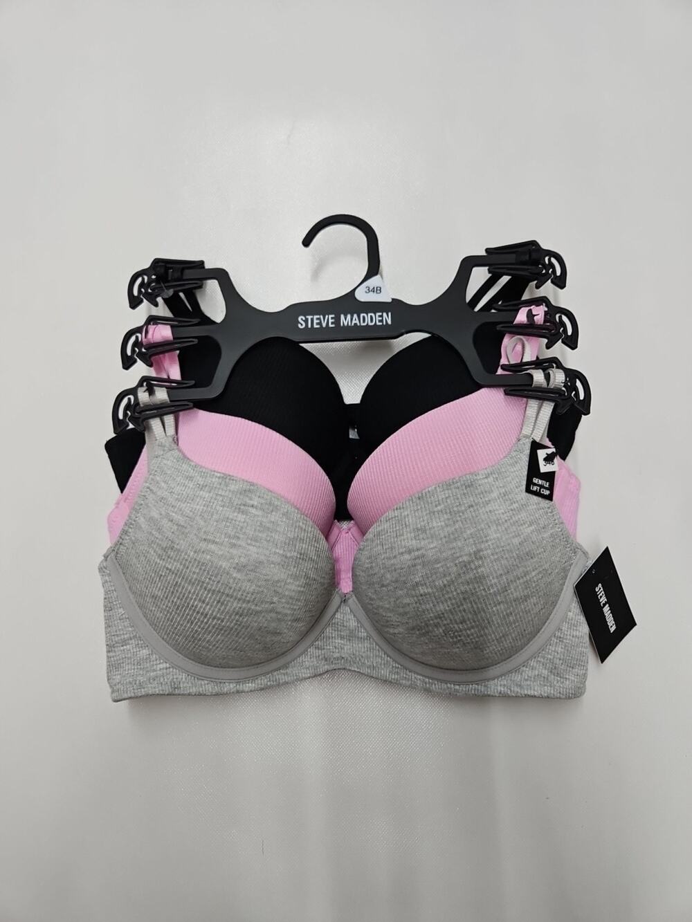 Steve Madden Gentle Lift Cup Bra Size 34B Multicolor 3pk New